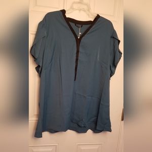 Bloomchic 1X top teal blue NWT